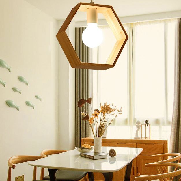 Symplime de pendentif en bois géométrique simple