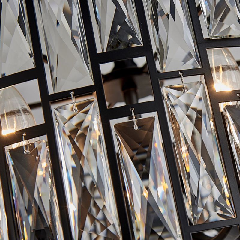 Contemporary Style Geometry Pendant Chandeliers Crystal Chandelier Lights in Black