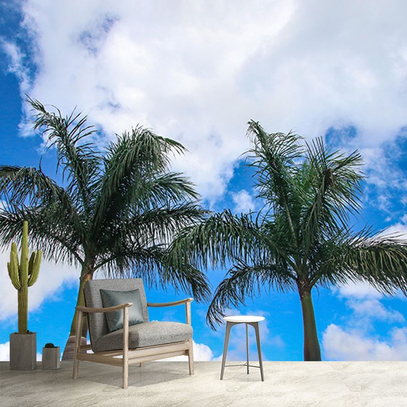 Palm Tree Mildew Resistant Mural Tropical Photography Sleeping Room Wall Mural