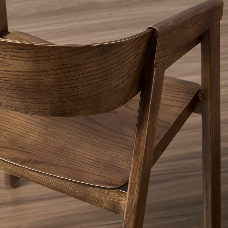 Traditional Open Back Chairs Dining Arm Chair with Wooden Legs for Kitchen