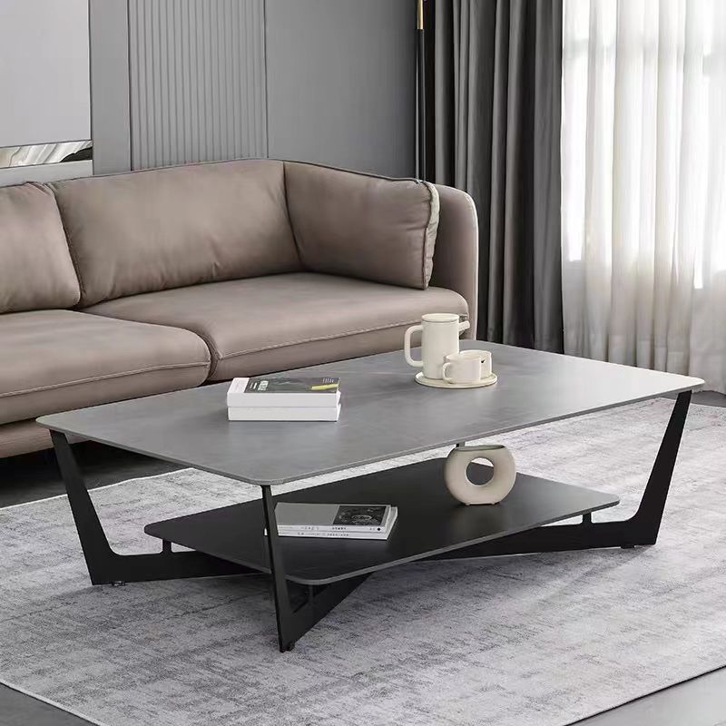 Slate Rectangular Coffee Table Minimalist Coffee Table for Living Room