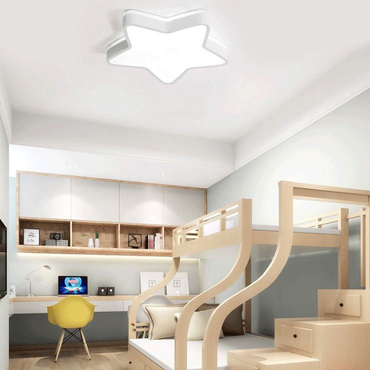Acrylique Star LED Ceiling Light in Modern Concise Style Wrought Iron Macaron Flush Mount for Bedroom