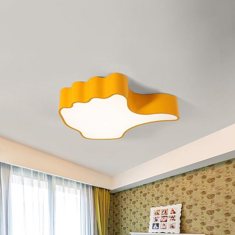 Gelb Daumen-up Shape Deckenleuchte Kinder Stil LED Acryl Flush Mount Beleuchtung