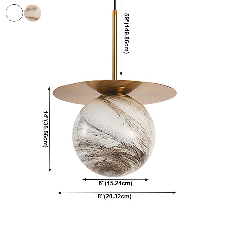 Moderne kreative Einkerlampen -Elektroplate Eisen Globe Anhänger Licht mit Glasschatten