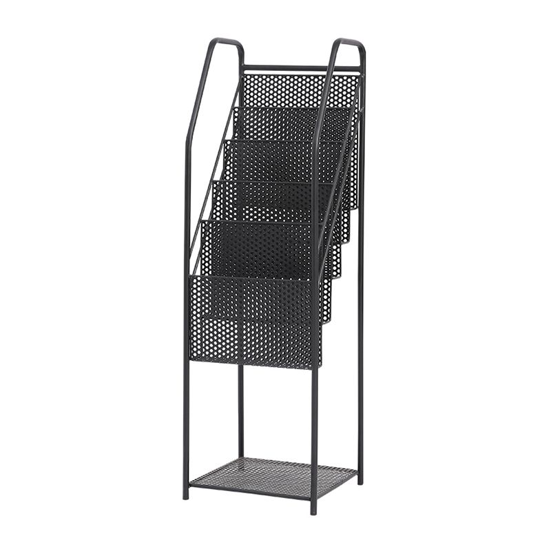 Contemporary Metal Ladder Bookshelf Closed Back Vertical Bookcase for Office