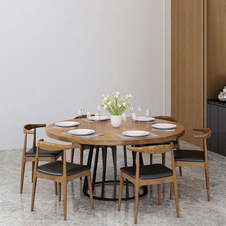 Modern 1/2/7 Pieces Dining Set Round Pine Wood Dining Table for Dining Room