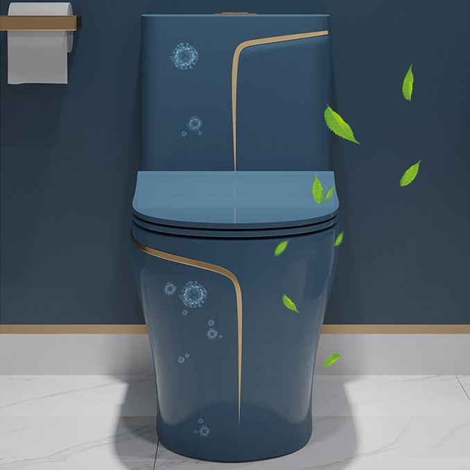 One-Piece Flush Toilet Floor Mount Traditional Toilet with Slow Close Seat