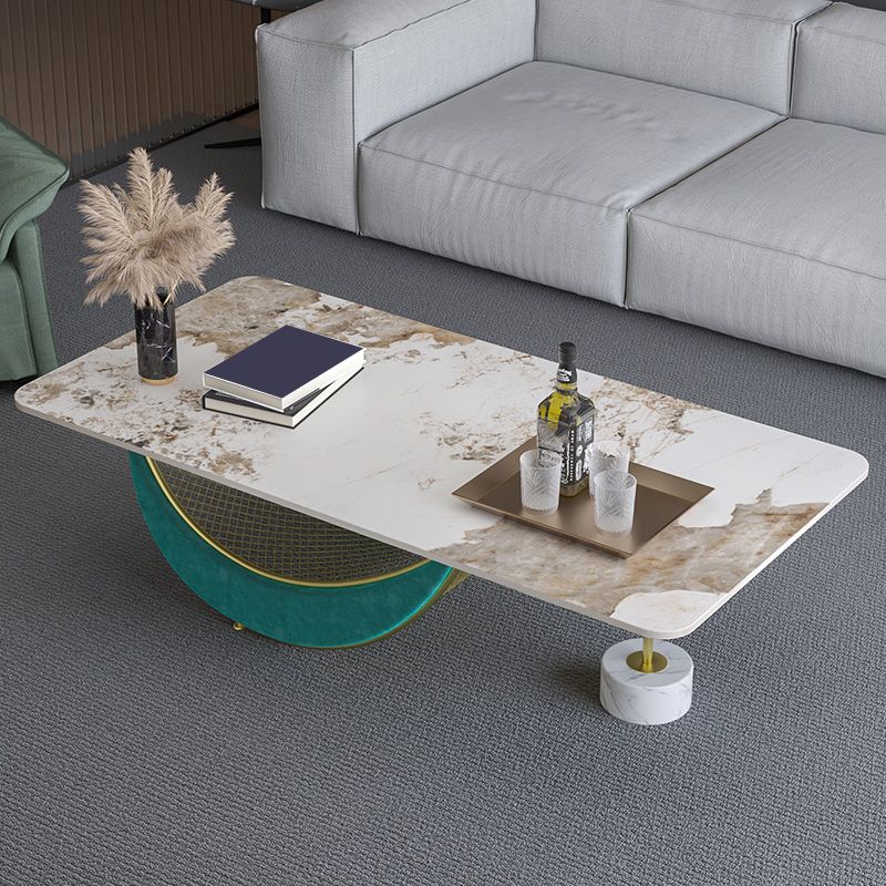 Glam Slate Coffee Table Rectangular Coffee Table for Bedroom and Living Room