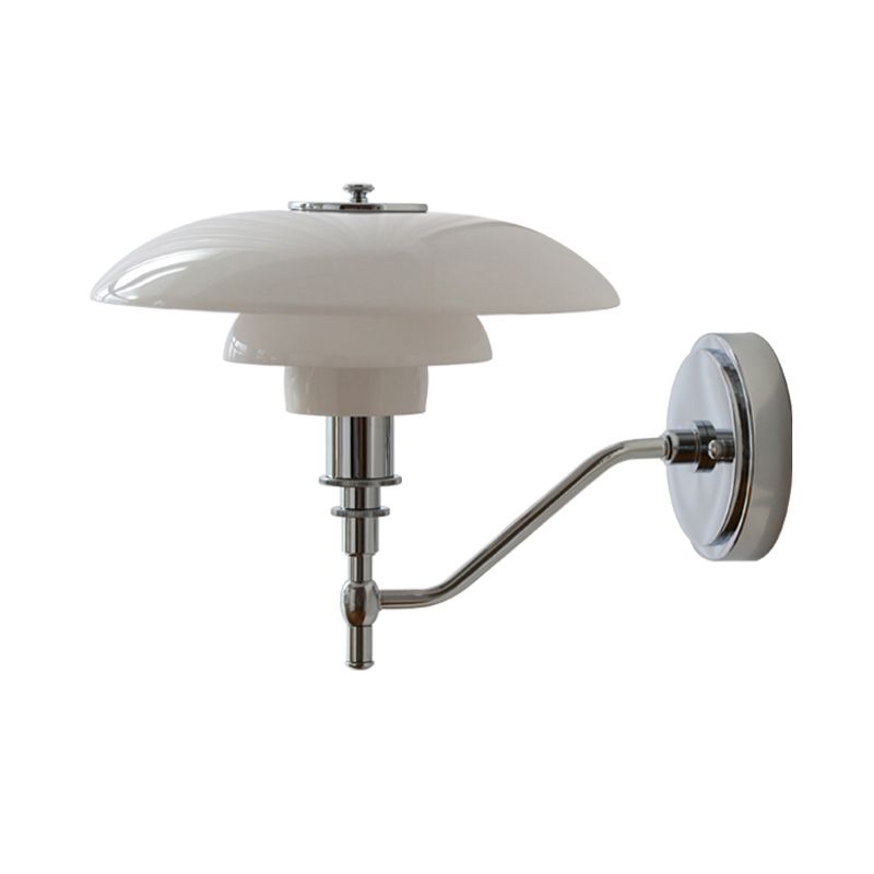 Modern Simple White Wall Light Dome Shape Iron Wall Lamp for Living Room