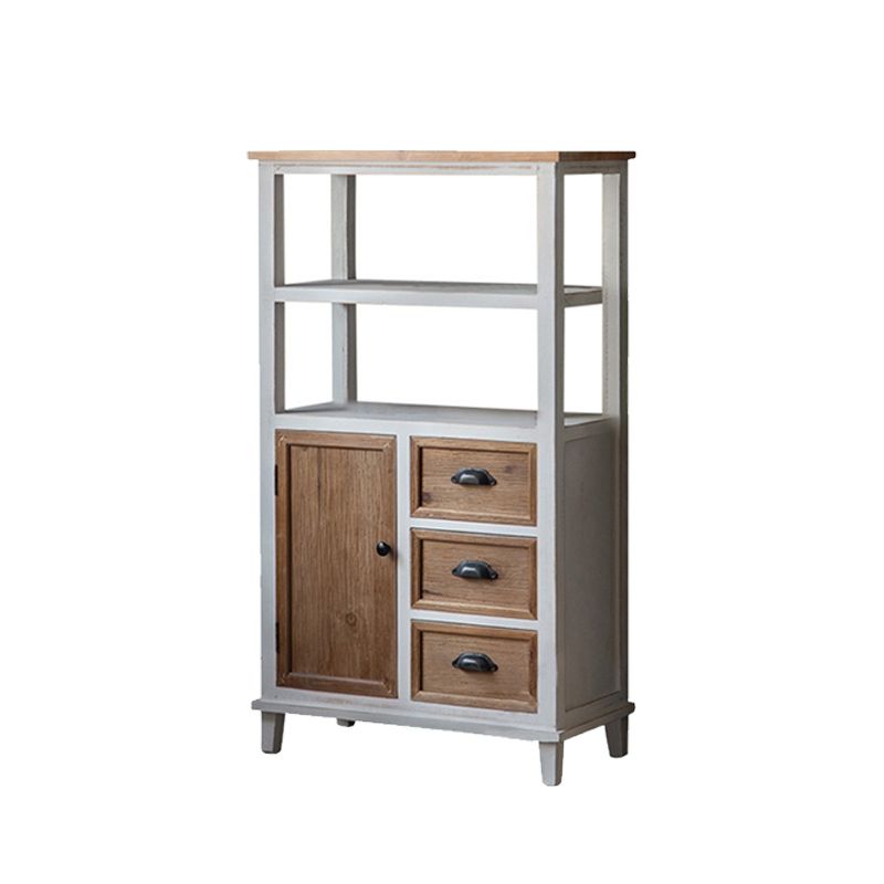 Wood 1 - Door Accent Cabinet Distressed Brown Shelves Included Chest with Drawers