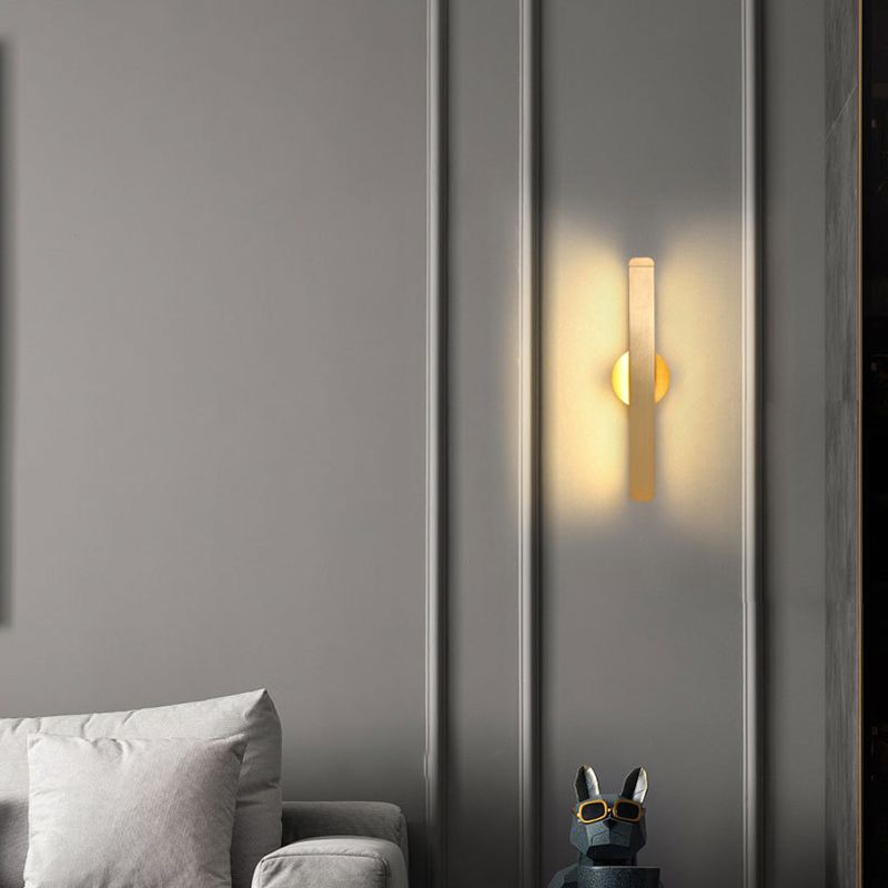 Lampada a parete a LED in alluminio spazzolato oro design rotabile in stile nordico semplicità da letto a parete luce