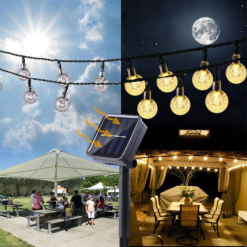 Modern Black Rope Light 50 Lights LED Global Outdoor Water Proof Light Post