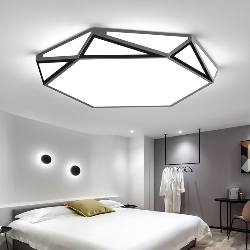 Minimalism Ceiling Light Fixture Geometry LED Flush Mount for Living Room