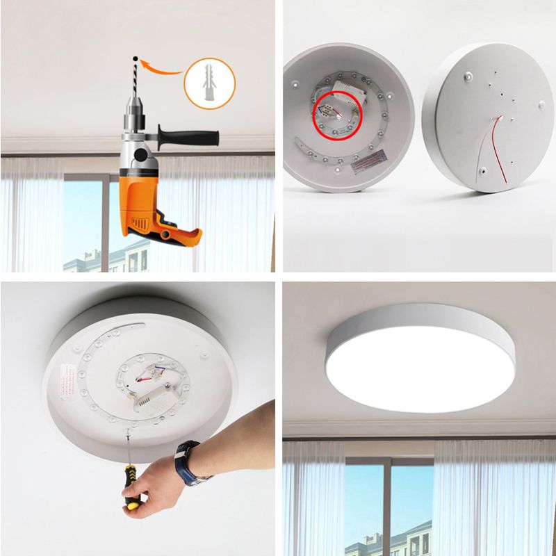 Modern Style 1-Light Flush Ceiling Light Fixtures Geometrical Metal Flush Mount Led Lights