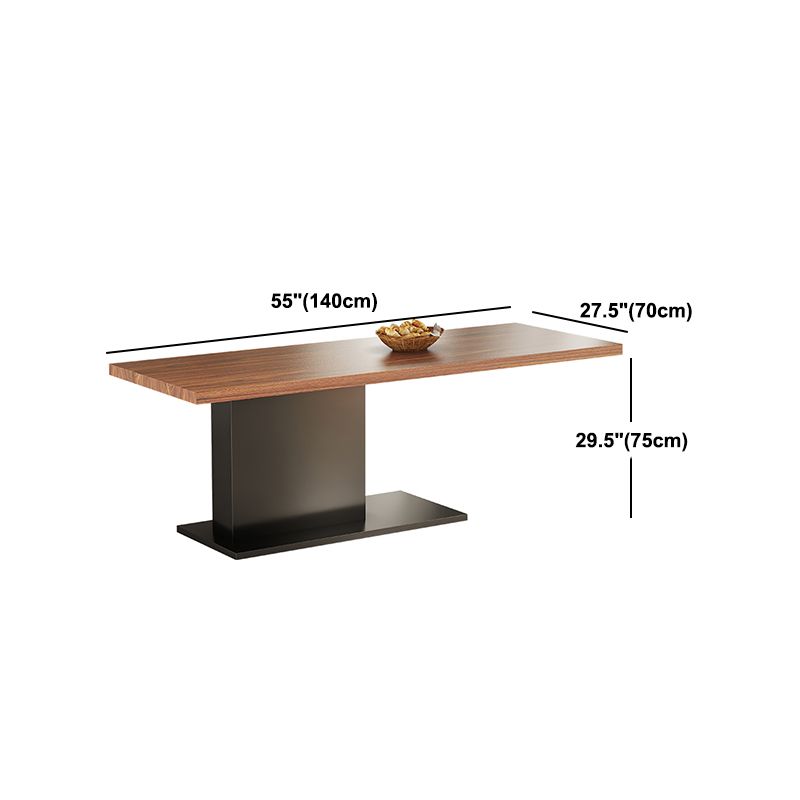 Brown Dining Table Solid Wood Rectangle Contemporary Style Dinner Table