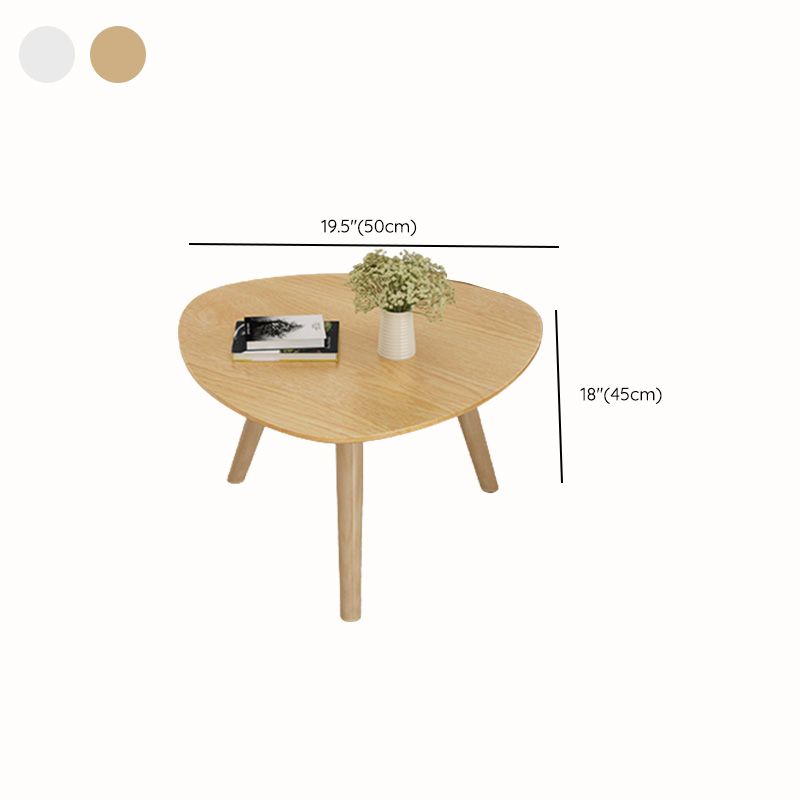 Solid Wood 3 Legs Coffee Table Set Modern Geometric Cocktail Table