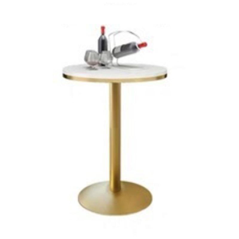 Glam 1/3/5 Pieces Bar Table Set Round Stone Counter Table with High Stools