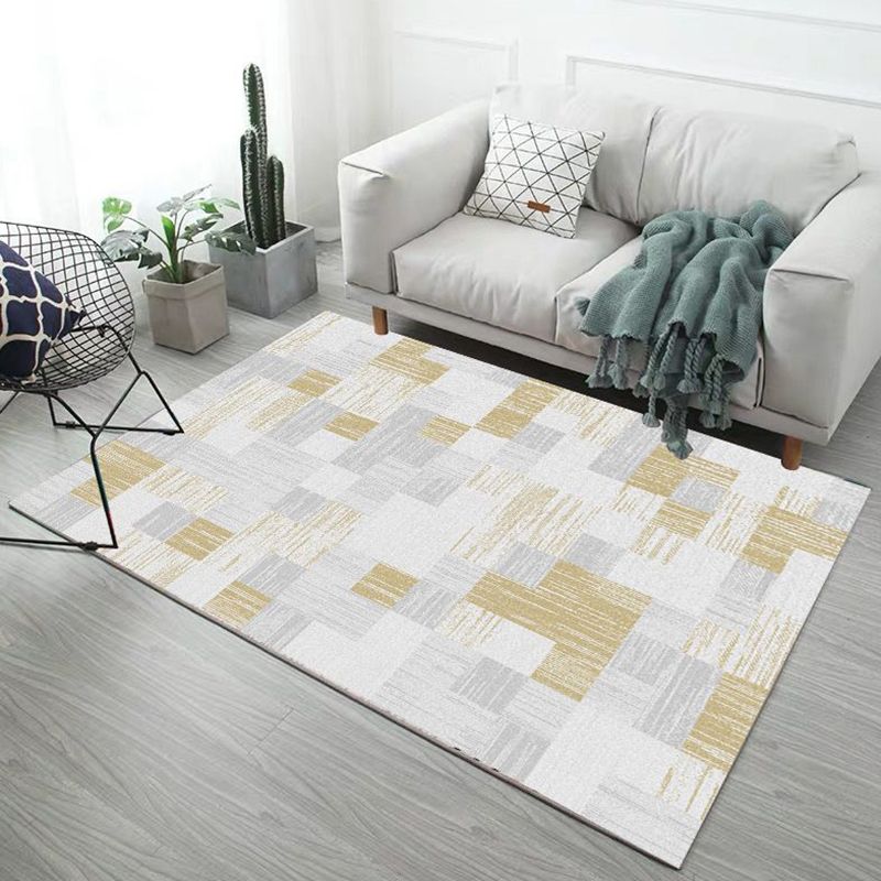 Creative Geometry Design Carpet Polyester Area Rug Stain Resistant Indoor Carpet for Living Room
