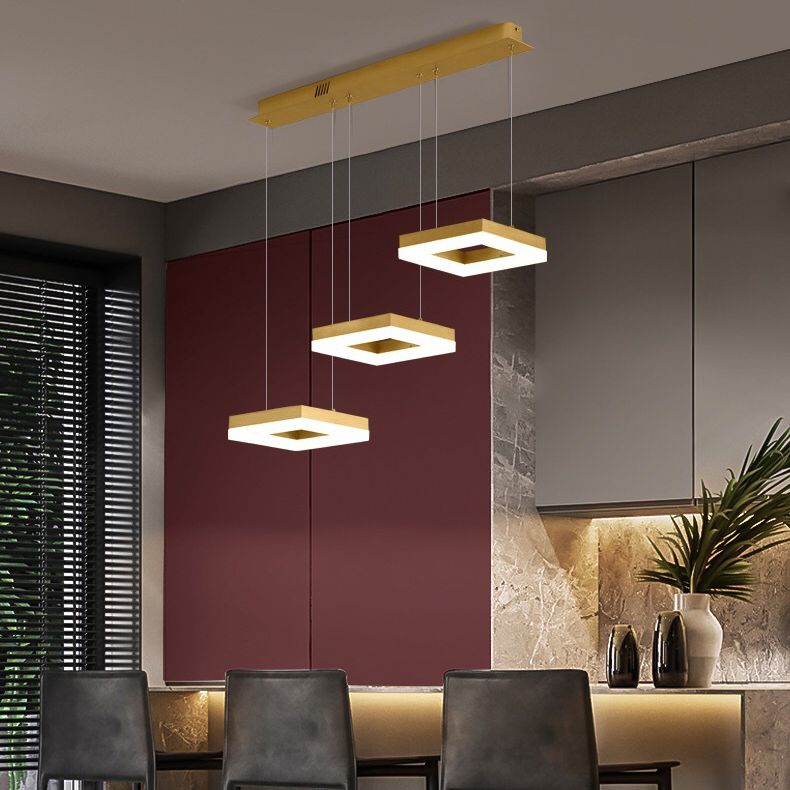 Loop-förmige Acryl 3-Licht-Anhänger Minimalismus LED Hängende Beleuchtung für Esszimmer