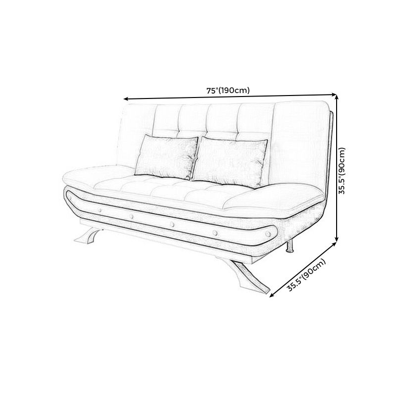 Linen Contemporary Sleeper with 2 Pillows Back for Living Room and Apartment