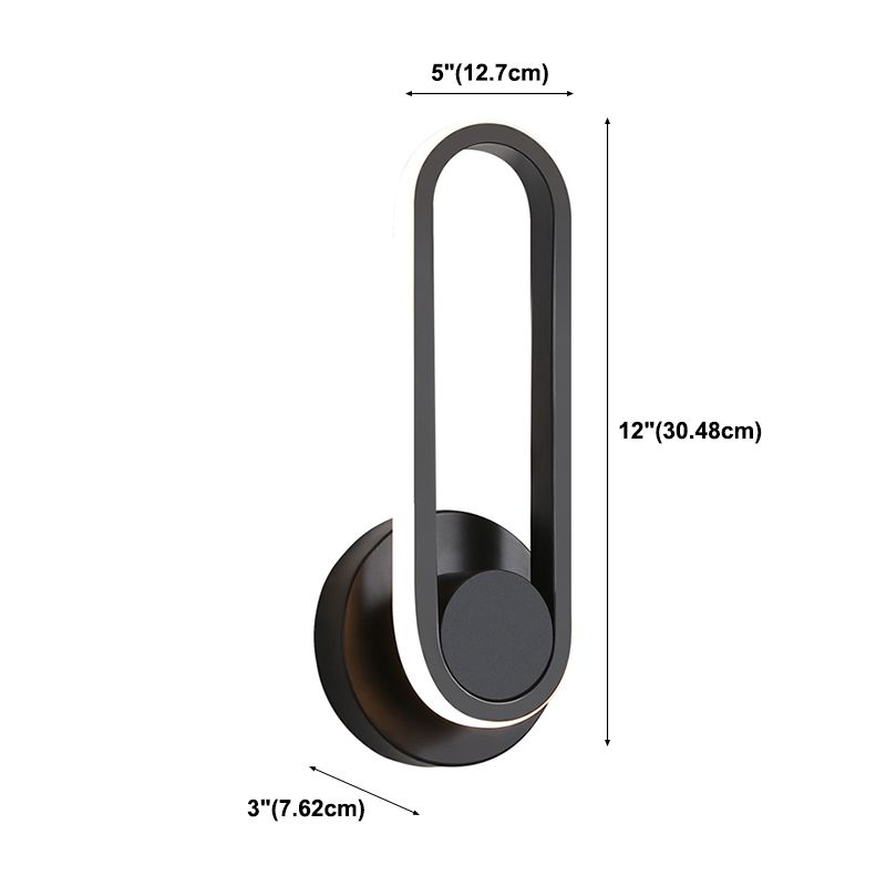 Lacas de pared LED de hierro lacado en una lámpara de pared giratoria ovalada de silicona de estilo conciso moderno