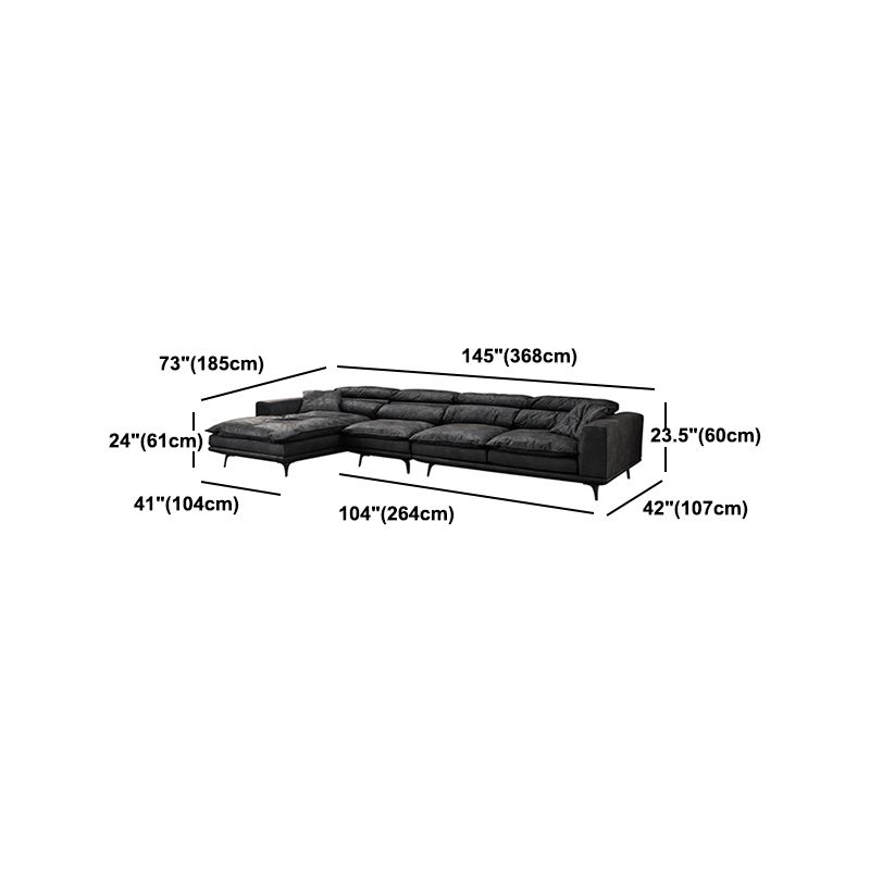 Square Armrest Cushioning Backrest Black Metal Sofa Legs Black Tech Fabric Sofa Bed