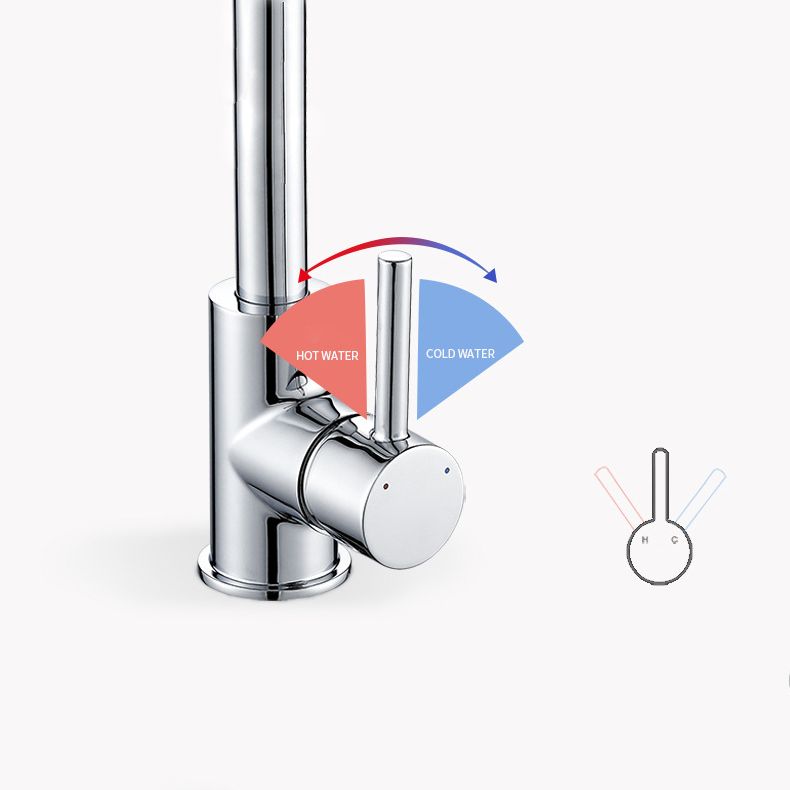 Contemporary Faucet Copper Single Handle High Arc Faucet for Kitchen