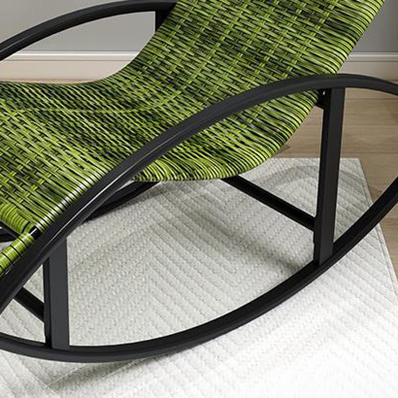 Creative Recliner Chair Wicker Outdoor Rocker Chair with Dark Legs