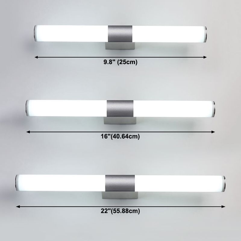 Estilo moderno Mirror de pared lineal Mirror delantero 2 luces Acrílico LED Light Strip