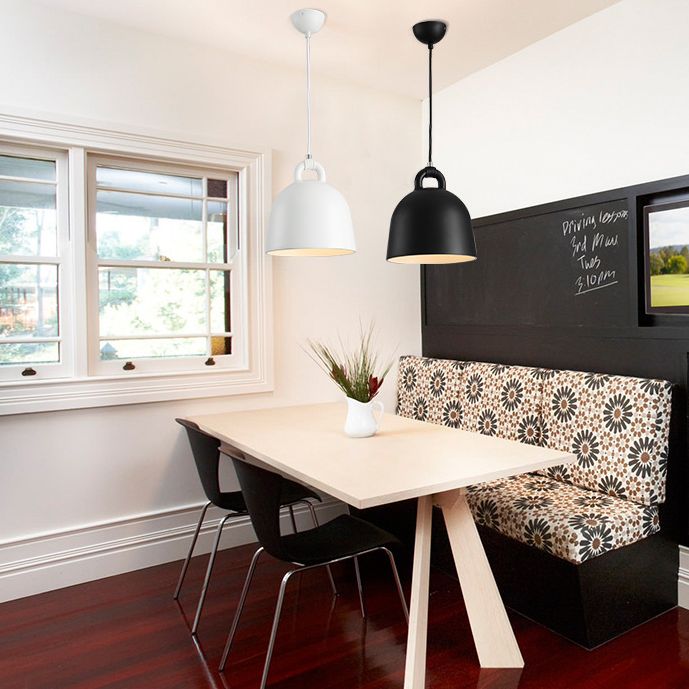 Nordic Style Macaroon Resin Hanging Light Hand-ringed Bells Shaped 1-light Suspension Lighting Fixture for Bedroom