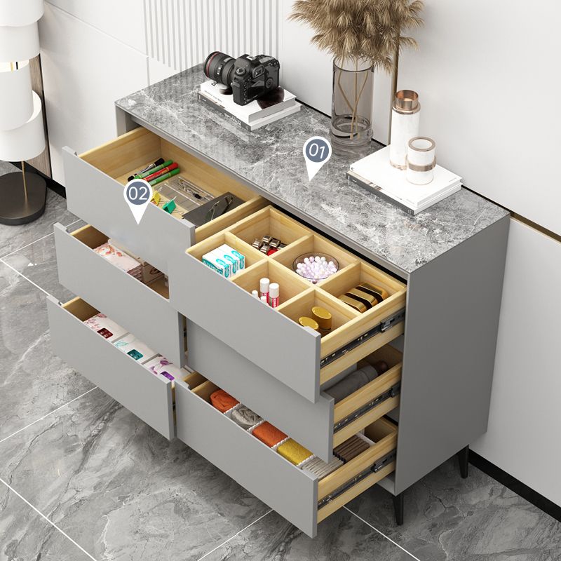15.6-inch Width Modern Storage Chest Stone Dresser with 3/6 Drawers