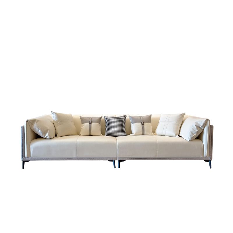 Modern Faux Leather Pillow Top Arm Sofa/Sectional Pillowed Back Cushions for Apartment