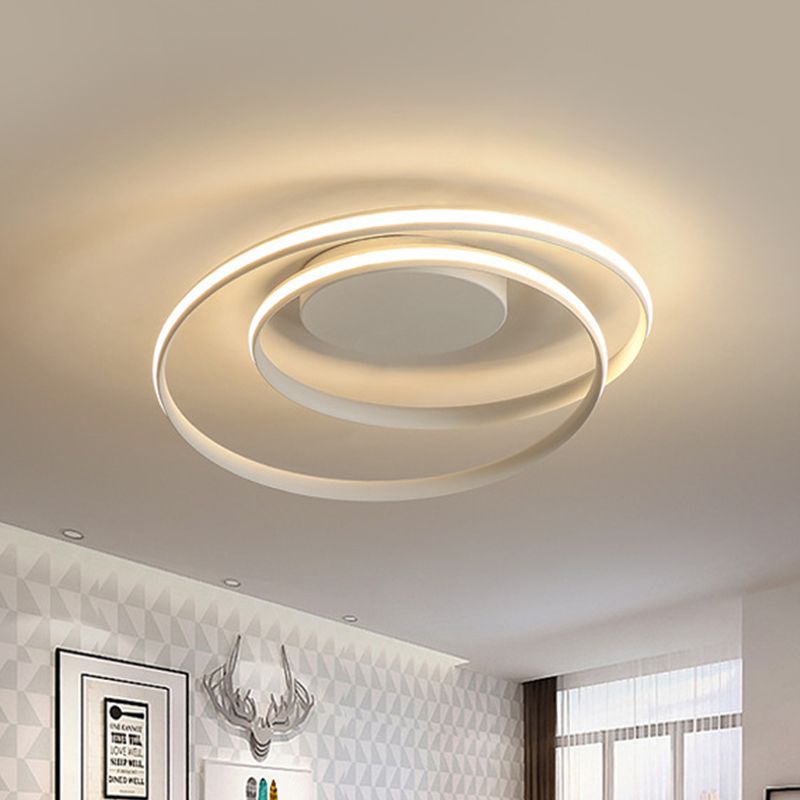 Plafonnier LED à encastrer Twisting Simplicity Lampe à encastrer en aluminium noir/blanc en lumière chaude/blanche/3 couleurs pour maison de location