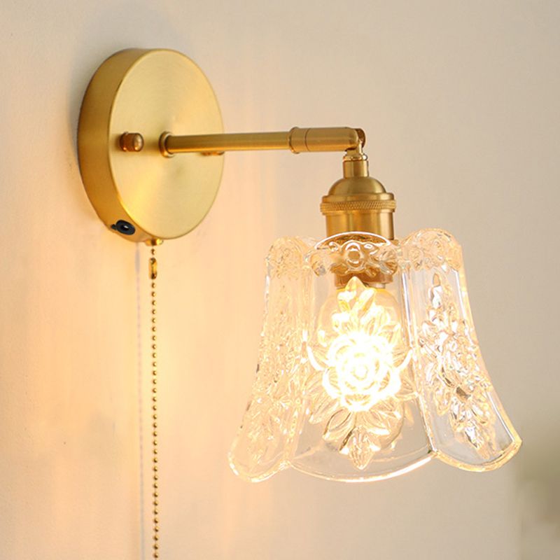 Lampada da parete geometrica in stile industriale vetro 1 a parete leggera illuminata