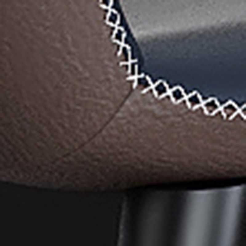 Chaise de salle à manger en cuir de style contemporain, chaise latérale à oreilles pour usage domestique