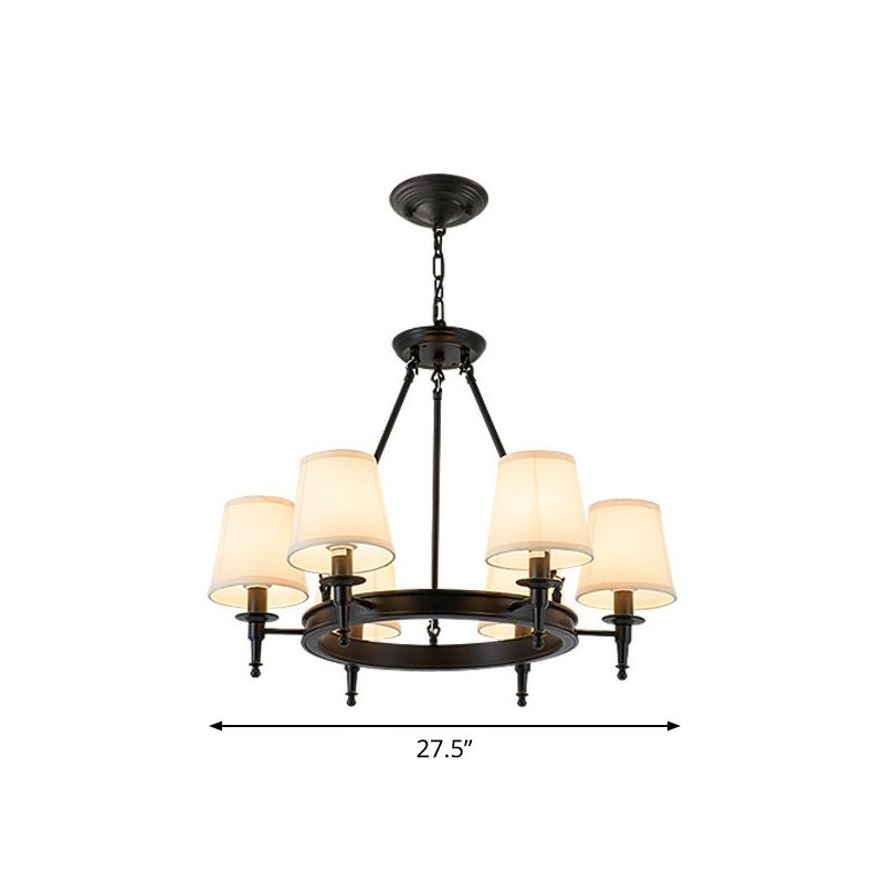 Tapered Ceiling Suspension Lamp Simplicity Fabric Chandelier Lighting for Living Room