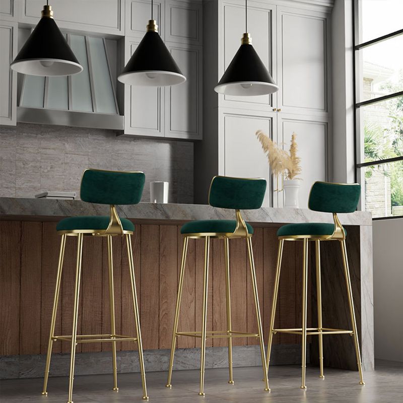 Glam Low Back Bar Stuhl Fußstütze Round Polstered Counter Heighing Stool