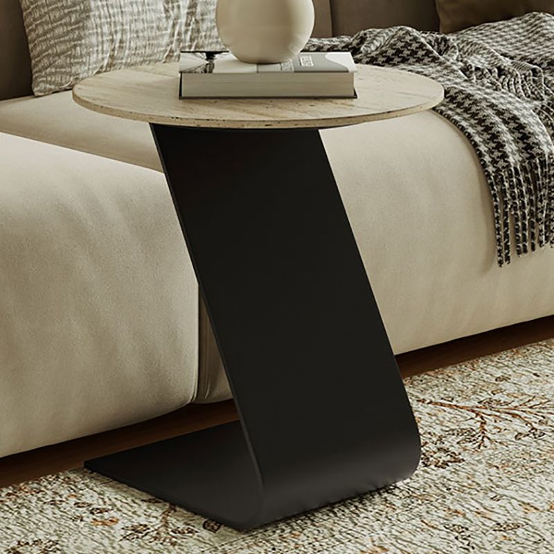 Minimalist Slate Coffee Table Round Bunching Coffee Table Sets for Living Room