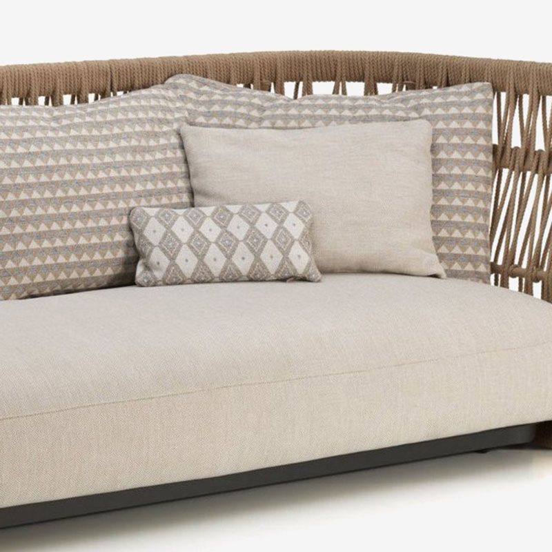 Tropical Patio Sofa Water Resistant Rattan Outdoor Patio Sofa