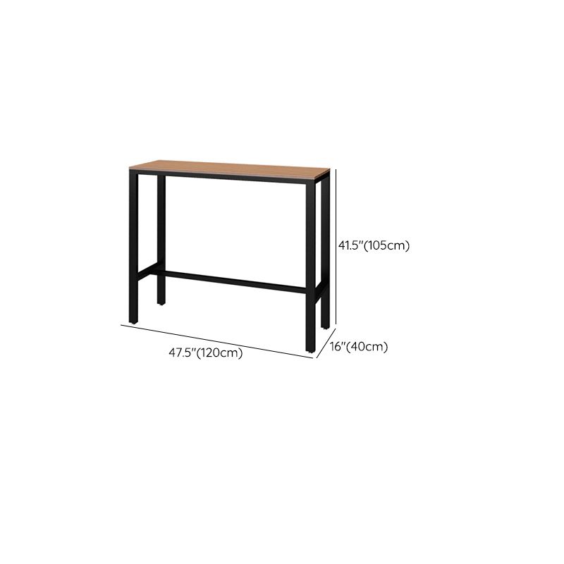 Manufactured Wood Bar Table Black Legs and Metal Base Bar Table