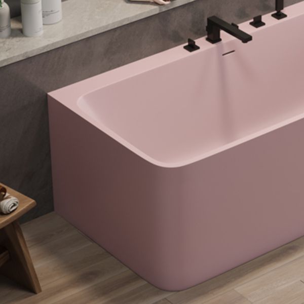 Modern Soaking Stone Bathtub Rectangle Back to Wall Bathtub with Faucet