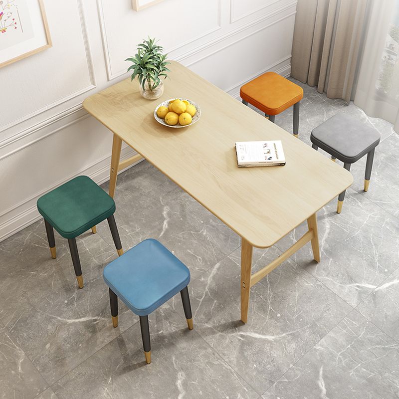 Faux Leather Glam Ottoman Square Pure Color Fade Resistant Cube Ottoman