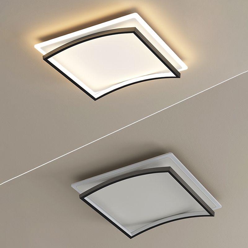 Creative Double Layer Geometric Ceiling Light Nordic Style Minimalism LED Flush Mount Lighting Fixture for Bedroom