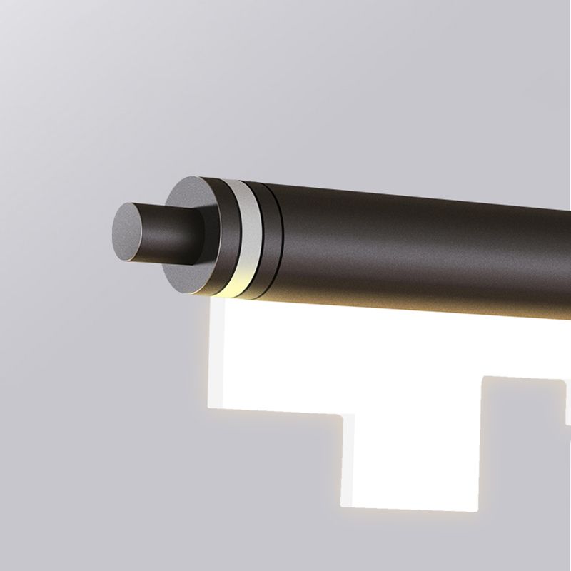 1-Light Linear Island Lights Contemporary Metal Island Ceiling Light