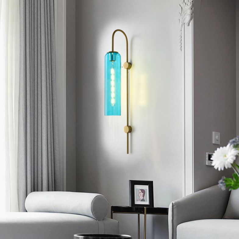 Mid Century Simplicity Wall Mounted Light Fixture Glass Wall Mount Light Fixture for Bedroom