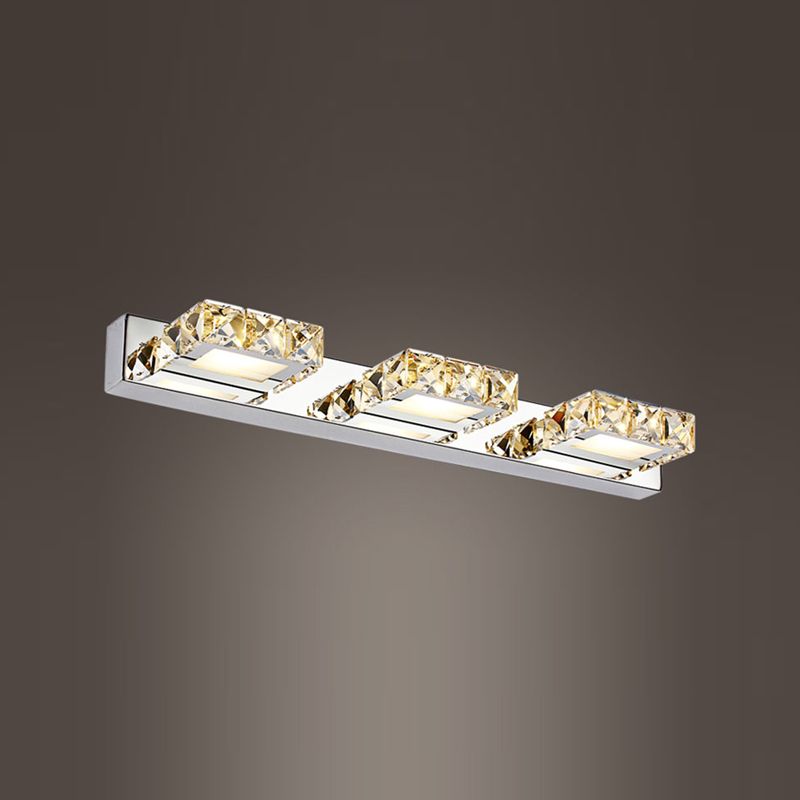 Modern Crystal Makeup Mirror Light Stainless Steel LED Mirror Lamp Fixture for Bathroom