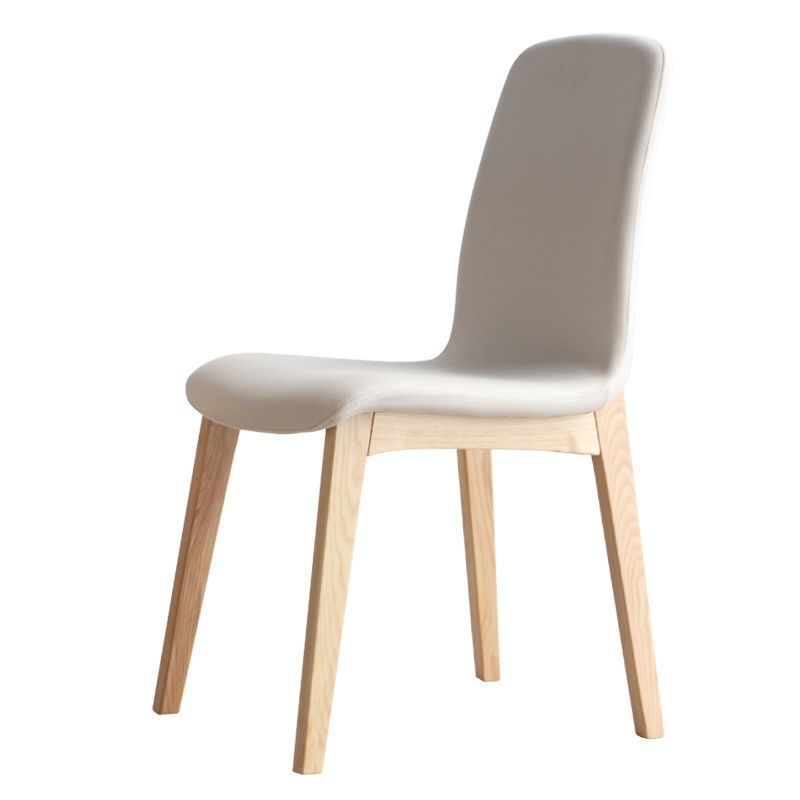 Contemporary Kitchen Dining Side Chair Wood Parsons Chair in White