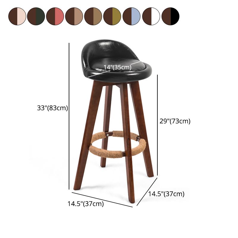Moderner Backstreh Counterhocker Holz Kassierer Barhocker mit Kissen und Pedal