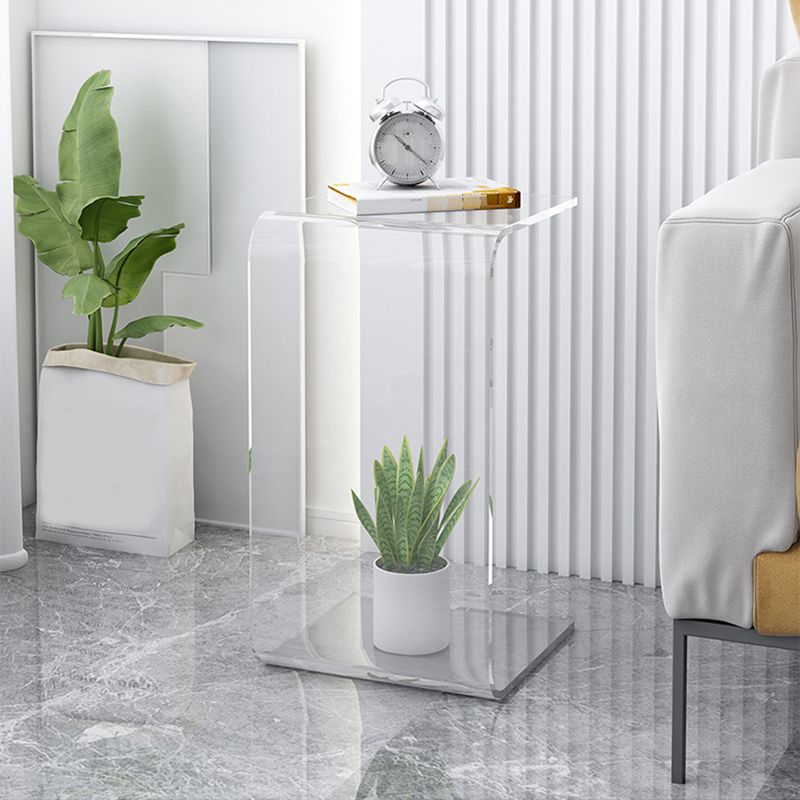 11" Wide Glam Side Table Acrylic Pedestal Accent Side Table for Bedroom