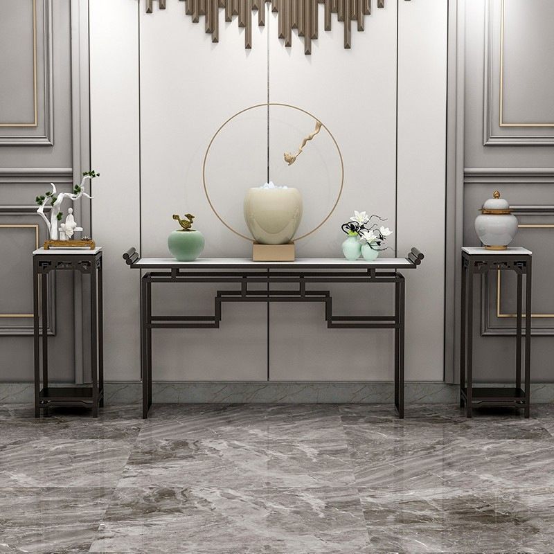 31.5" Tall Marble Table Glam 1-Shelf Console Accent Table for Hall